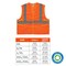Ergodyne Hi-Vis Safety Vest, 100% recycled polyester, Orange, Size S/M 8205HL-ECO - alternate 10